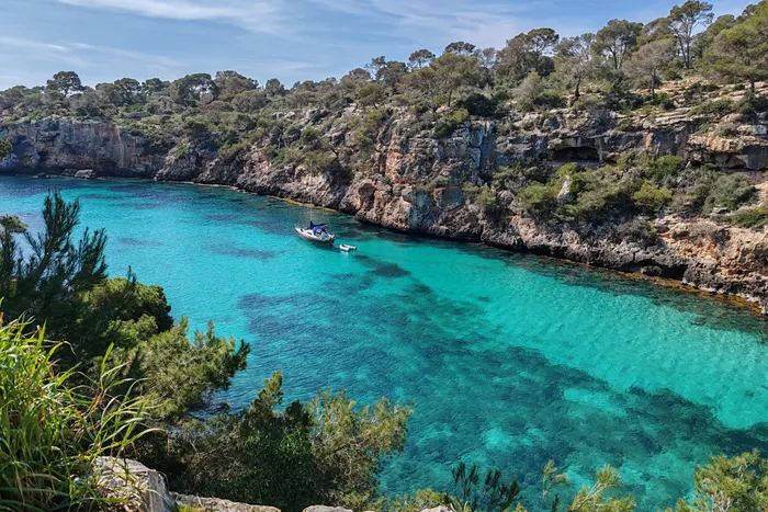 Turquoise cove waters on the Spanish coast